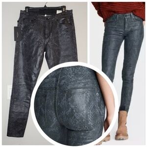 NWT Rag & Bone Snake Foil Cate Mid-rise coated skinny jeans. Size 29.
